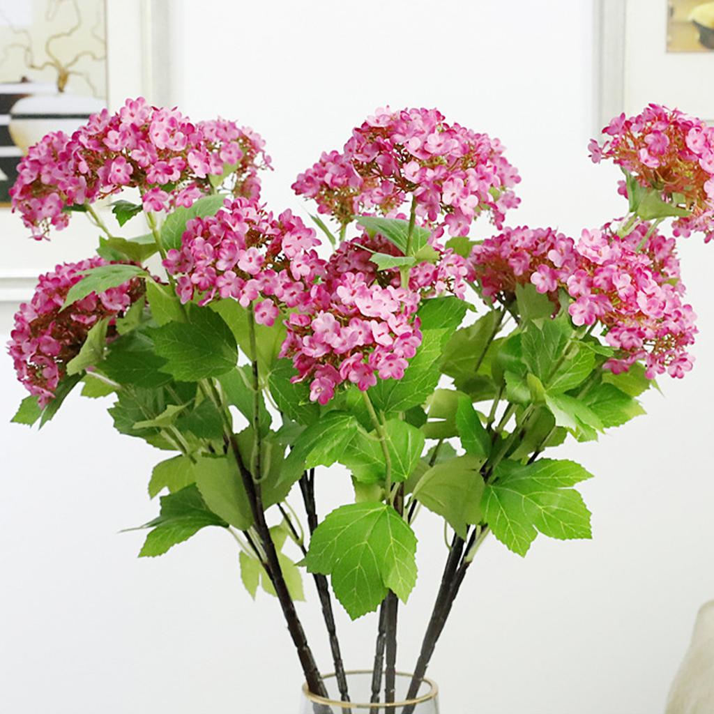 Artificial Hydrangea Lifelike 3 Flower Heads Decorative Simulation Flower for Home Wedding Office