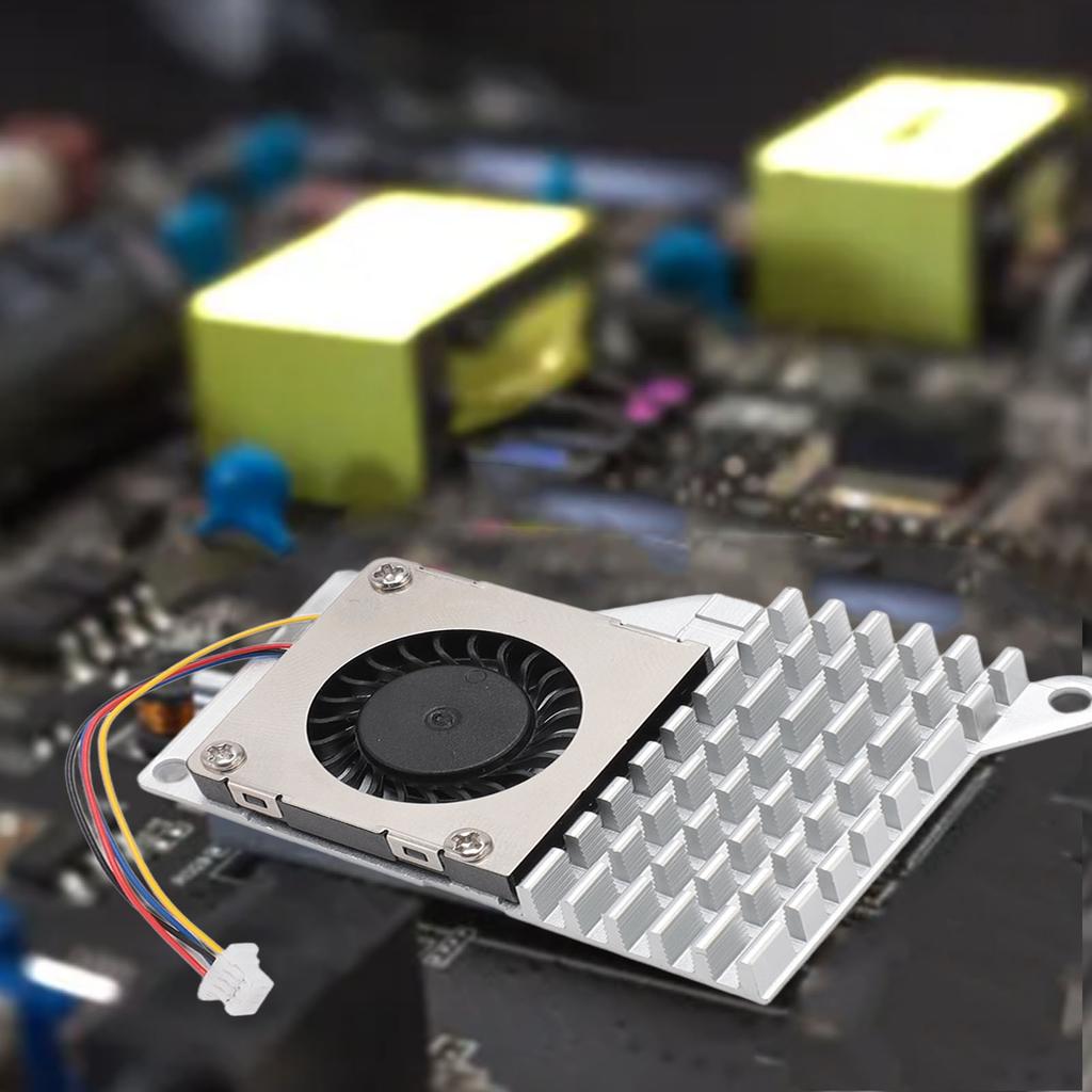 For RasPi 5 Active Cooler 4 Pin Connector Steady Running Aluminum Alloy Active Cooling Fan