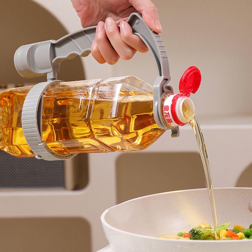New Adjustable Beverage Handle Multi-purpose Drink Bottle Grip Bar Storage Rack Pour Beverage Handles Oil Pot with Lemon Cover