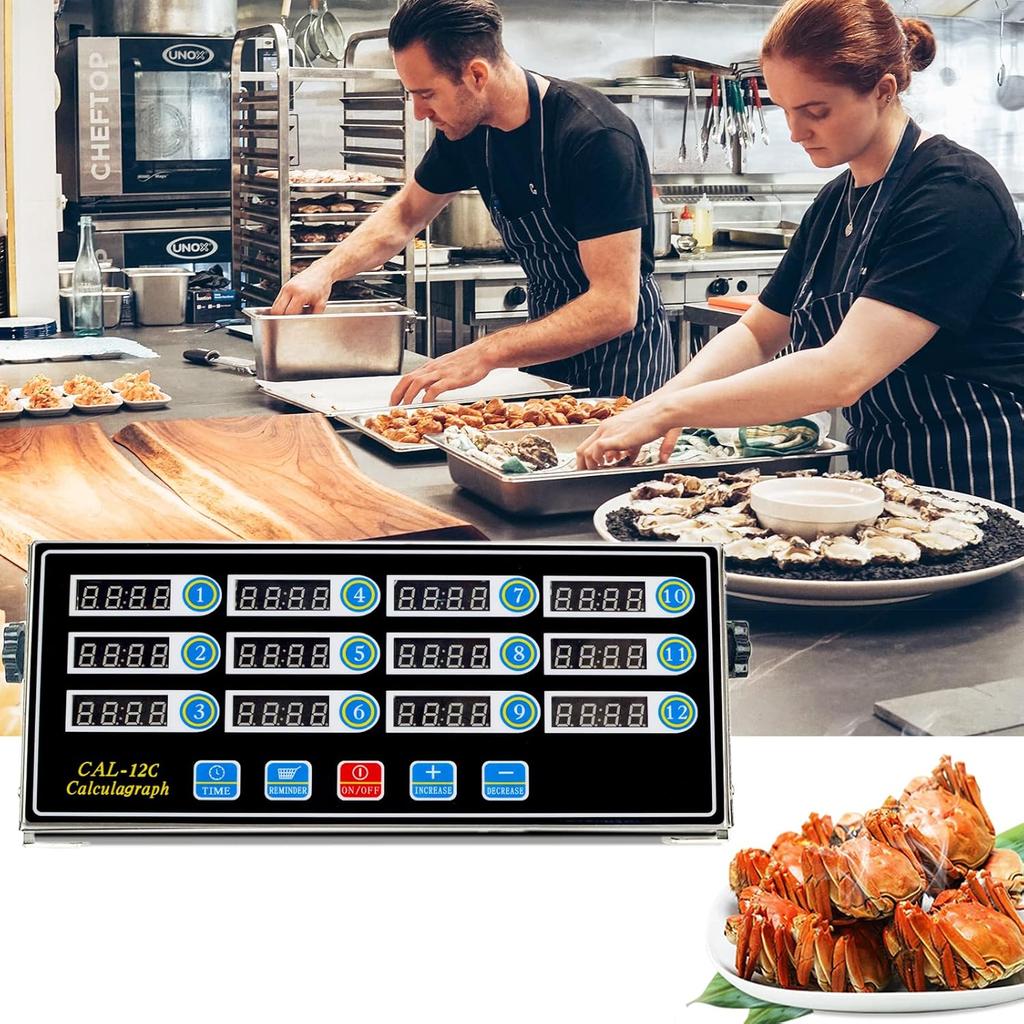 Kitchen Commercial Stainless Steel Digital Display Key Intelligent Blue Eight-Channel Automatic Countdown Timer Reminder Timer3