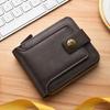 Anti RFID Card Holder Genuine Leather Wallet Men Original Fashion Short Vertical Trifold Wallet for Men Black Coffee Color Birthday Gifts