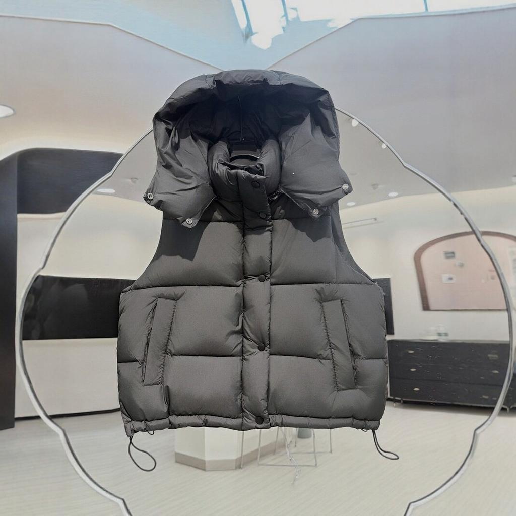 Hooded down cotton vest women's autumn and winter new thickened warm short vest jacket loose casual cotton clothes