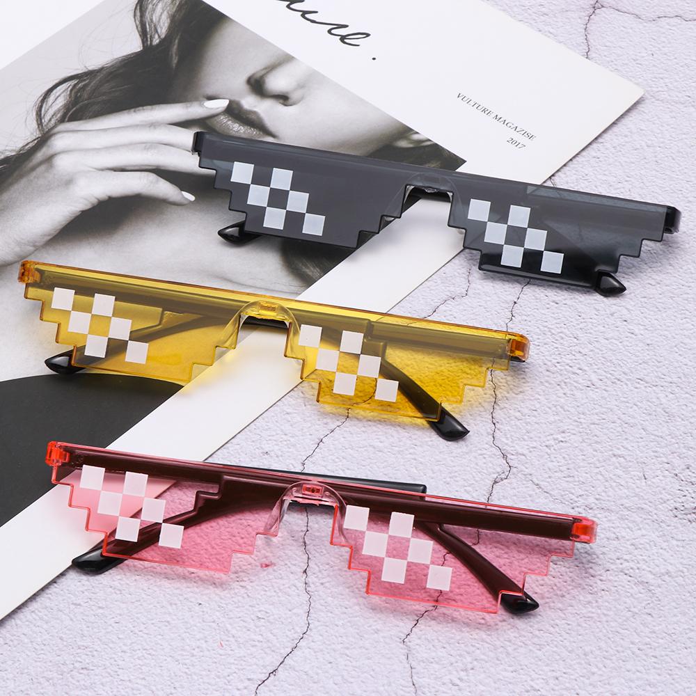 Pixel Mosaic Sunglasses Men Women Funny Retro Fashion Eyewear Unisex Birthday/Party Cosplay Gamer Robot UV400 Sun Glasses