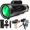 Monocular Telescope 80x100 High Power with Smartphone Adapter Tripod Larger Vision Monoculars for Adults with BAK4 Prism & FMC Lens Suitable for Bird