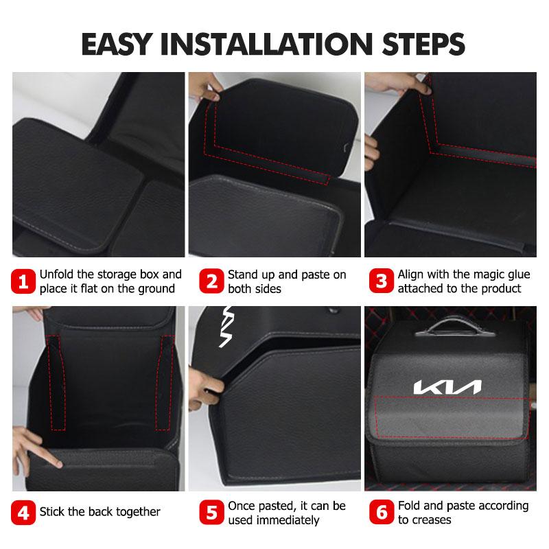 XIOU7 Collapsible Car Storage High Capacity Organizer Trunk Tool Box For KIA Rio K5 K2 Sportage Ceed Sorento Picanto Stinger Soul