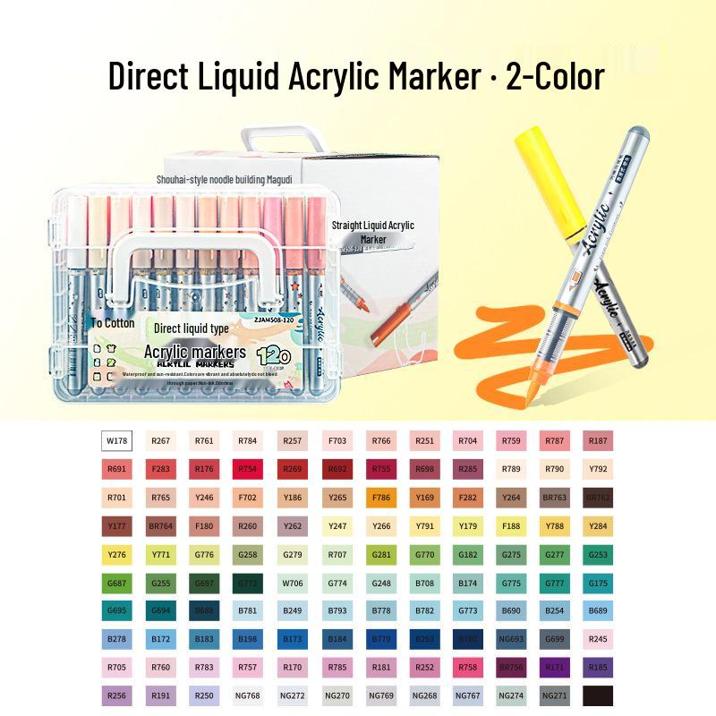 Zhi Jin Liquid Acrylic Marker - Soft Tip, Opaque Watercolor Pen for DIY Graffiti & Elementary School Art.