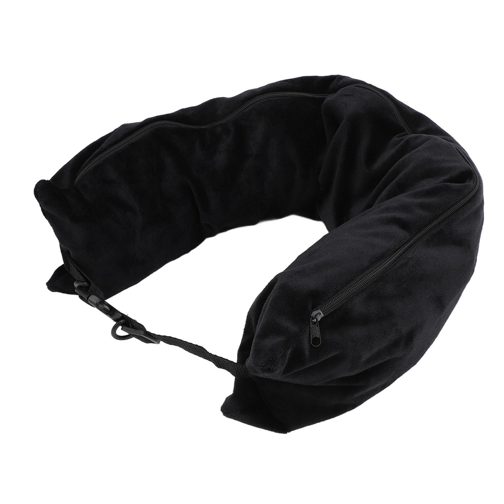 

Набивная дорожная подушка Многофункциональная портативная подушка для хранения одежды Наполняемая подушка для шеи для дополнительного чёрный