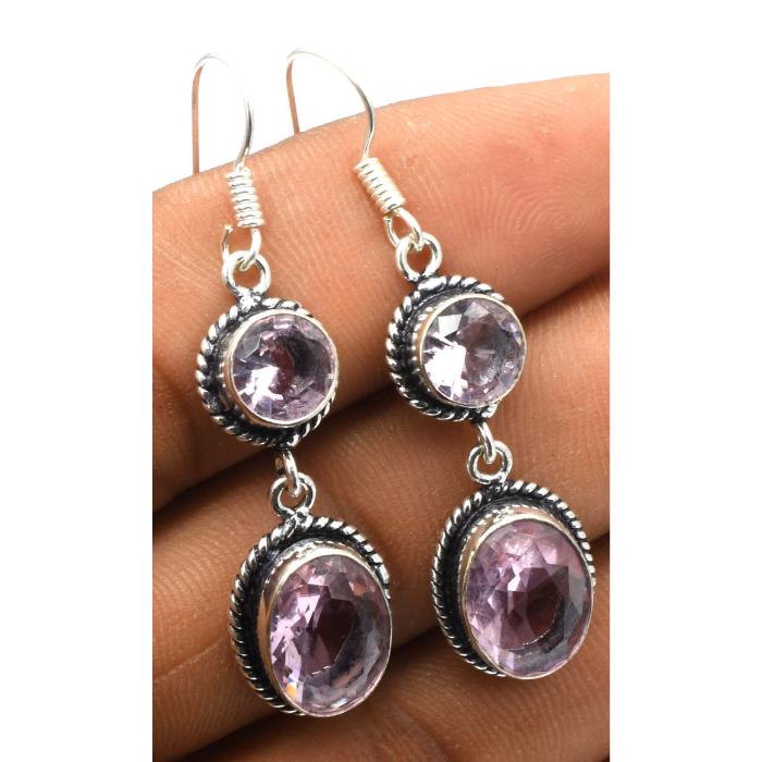 Amethyst Gemstone Ethnic Handmade Drop Dengle Earring Jewelry ER 020