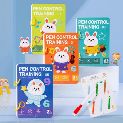 Magical Tracing Workbook Control Training Pen Book Set Reusable Magic Practice Copybook Children Drawing Education Stationery