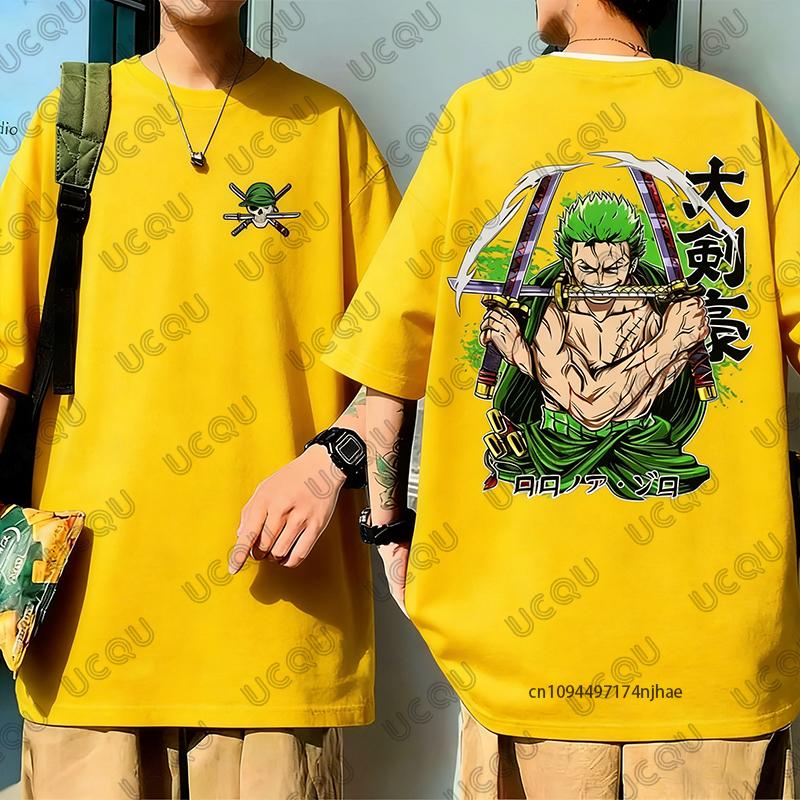 2026 Sommer Roronoa Zoro Cartoon Grafik Herren und Damen Baumwolle T-Shirt Kurzarm Cosplay T-Shirts Freizeit Oberteile
