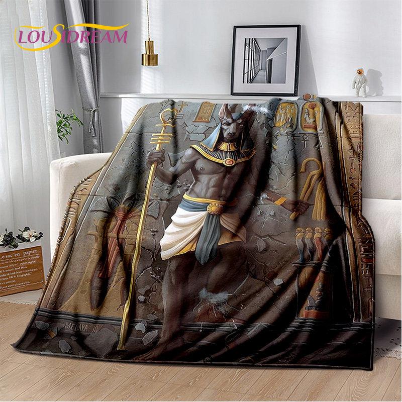 Anubis Ägypten Tod Mythologie Horus Weiche Plüschdecke, Flanelldecke Überwurfdecke für Wohnzimmer Schlafzimmer Bett Sofa Picknick Kinder