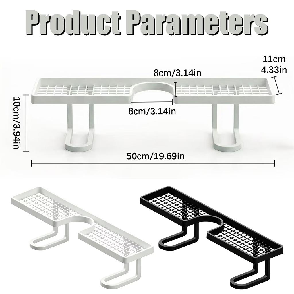 Bathroom Sink Organizer Over Faucet Storage Rack No Drill Counter Shelf Space Saving 1 Pc White 50x10