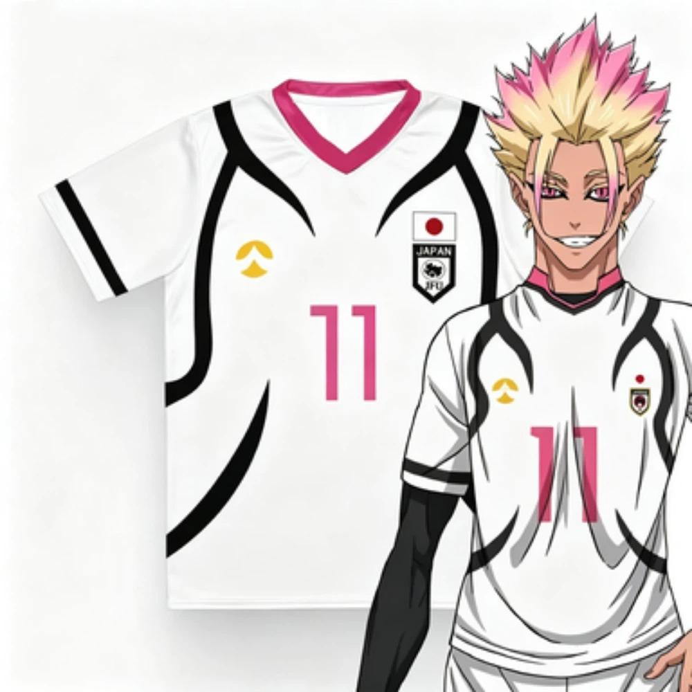 Blue Lock Anime Soccer Jersey Ryusei Shidou Itoshi Sae Unisex V-Neck Sports T-Shirt