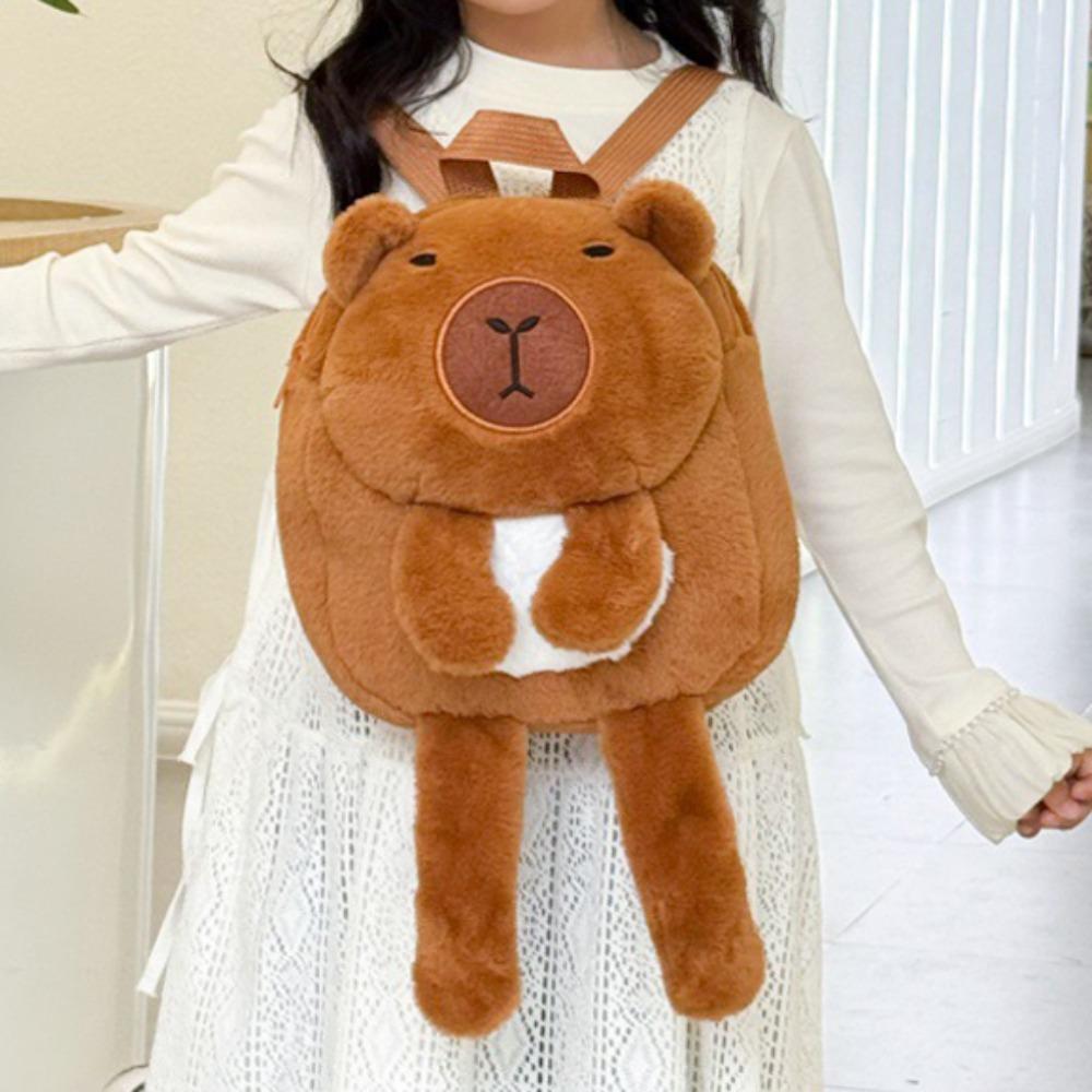 Animal Capybara Plush Bag Long Leg Cute Shoulder Bag Kawaii Capybara Plush Backpack  Couple