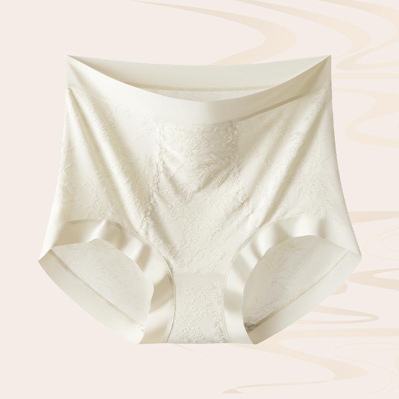 

Женские Весенние и Осенние Легкая Роскошь Национальный Стиль Вышивка Рельефные Без Швов на Животе Антибактериальная Ластовица Высокая Талия Треугольные Трусы L шампанского