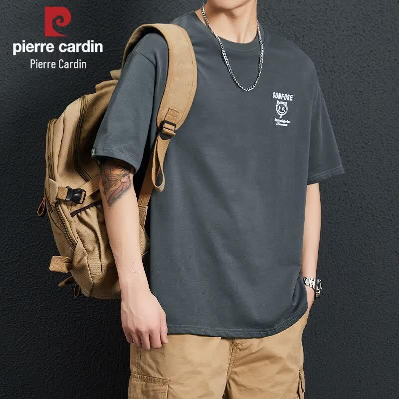 Pierre Cardin Men s Premium Ice-Feel Cotton Short Sleeve T-Shirt XL темно-серого