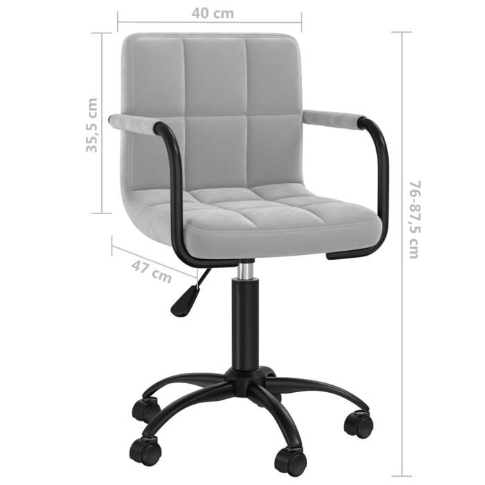 VidaXL Chaise Pivotante de Salle à Manger Chaise à Dîner Siège de Cuisine Chaise de Repas Hauteur Réglable Maison Intérieur 3088034