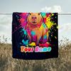 1PC Custom Name Colorful Capybara Majesty flannel blanket versatile,all-season throw suitable for the living room,bedroom,camping,travel,and gift