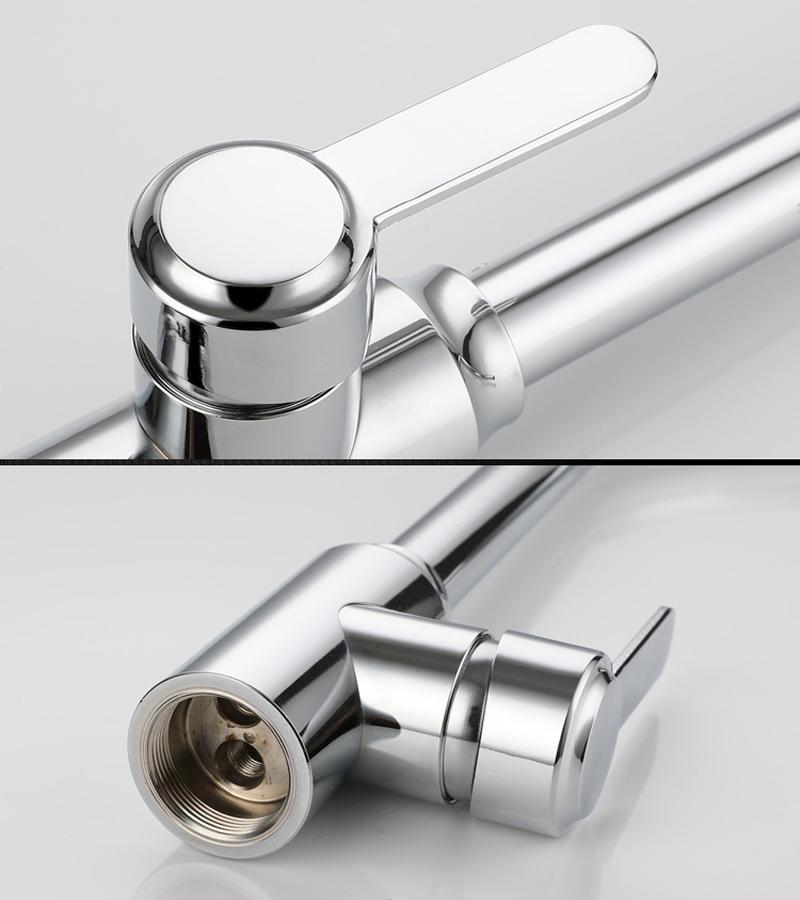 Kitchen Faucet Stainless Steel Single Handle Single Hole Tap Chrome Kitchen Mixer Taps Deck Mounted Faucets Kitchen Accessories