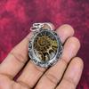 Ammonit Fossilkoralle Schmuck, 925 Massiv Sterlingsilber Anhänger Handgefertigter Edelsteinschmuck, Geschenke für Ehefrau Brandneuer Anhänger