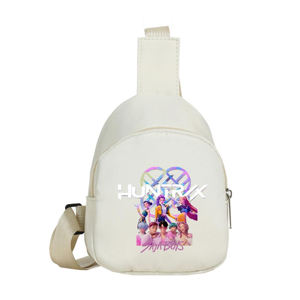 Cartoon Anime K-Pop Demon Hunters Printed Kawaii Chest Pack for Boy Girl Shoulder Bag Student Portable Crossbody Pouch Christmas Gift