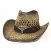 Cowboy hat men's women's cowboy straw hat monochrome felt hat men's and women's big brim outdoor beach knight hat