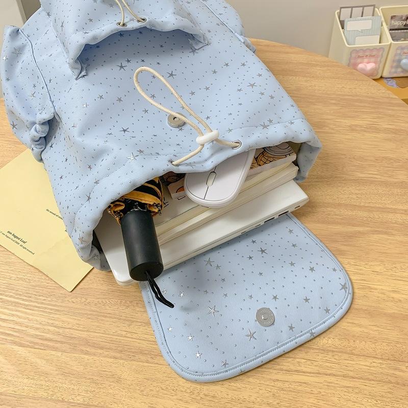 Schoolbag1011 New Women's Backpack Trendy Versatile Commuter Backpack Lightweight Large Capacity Star Student School Bag