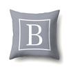 Polyester Pillow Case Gray Base Literary Home Car Decoration 26 English Letter Cushion Car Cushion Cover