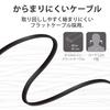 Elecom Stereo Earphones, In-Ear Type, Tangle-Resistant Flat Cord, Y-Shaped, 14.8mm Drivers, 1.2m, Black, EHP-I3510BK
