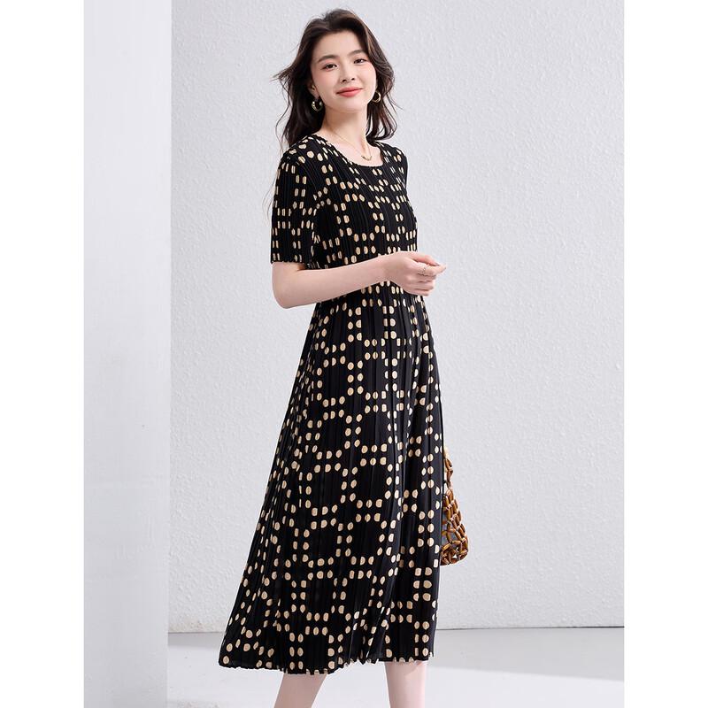 ORIGIN Women s Elegant Printed Pleated Midi Dress M