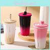 Fashion Printed Letter Stainless Steel Insulated Cup With Straw For Office