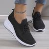 Spring Breathable Wedge Sneakers Women Mesh Knitted Platform Sports Shoes Woman Casual Non-Slip Lace Up Tennis Shoes Ladies