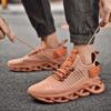 Men'S Shoes Fly Woven Mesh Breathable Sports Shoes Men'S Anti Slip Shock-Absorbing Running Shoes Lightweight Trendy  Versatile