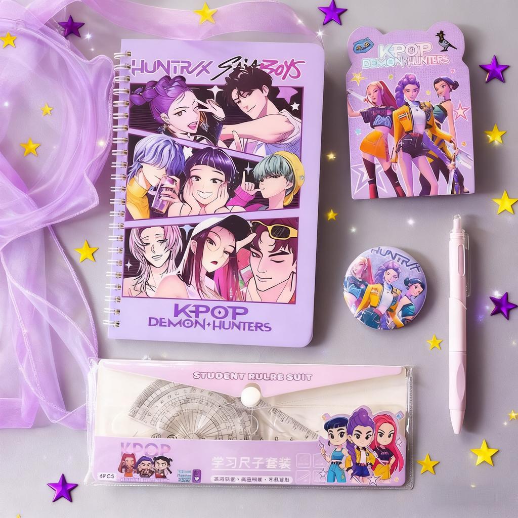 Practical Study Stationery Set KPOP Demon Hunters Student Reward Small Gifts Birthday Gift for Boys Girls Fans Collection
