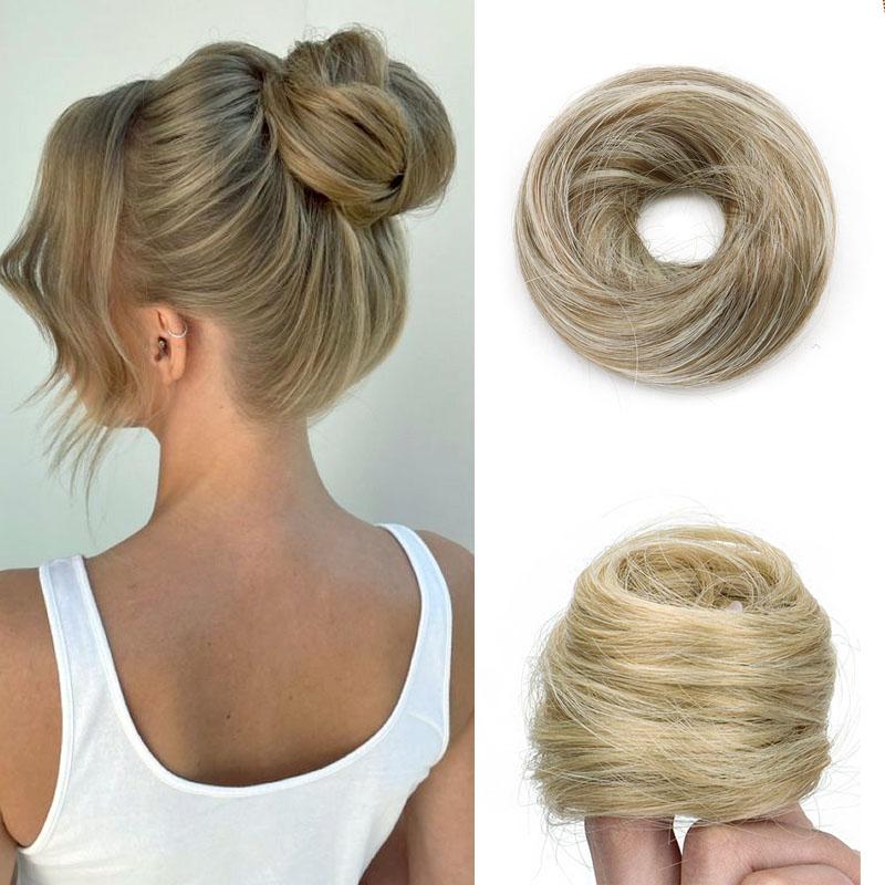 Messy Bun Hair Piece Synthetic Hair Natural Wave Chignon Ponytail Donut Updo Hair Piece Scrunchies for Women