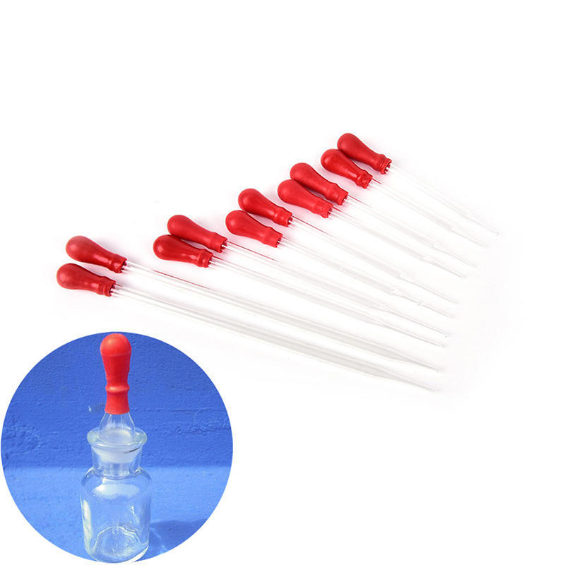 2Pcs Rubber Head Glass Pipettes Dropper Lab Glassware Tool For Veterinary Test