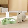 Cat Feeder Food Grade Stainless Steel Bowl Pet Feeder with Automatic Water Refill Dual Zone Design Cat Food Water Combo