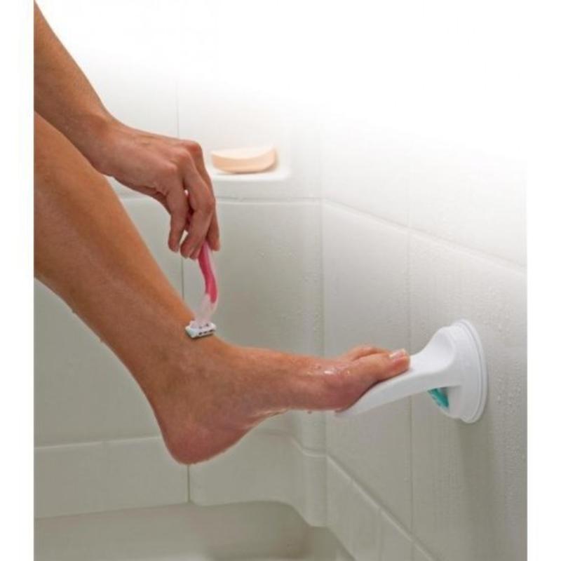 Shower Foot Rest Suction Cup Non Slip Surface Strong Grip Bathroom Foot Stand for Shaving Washing Adults Kids Elderly