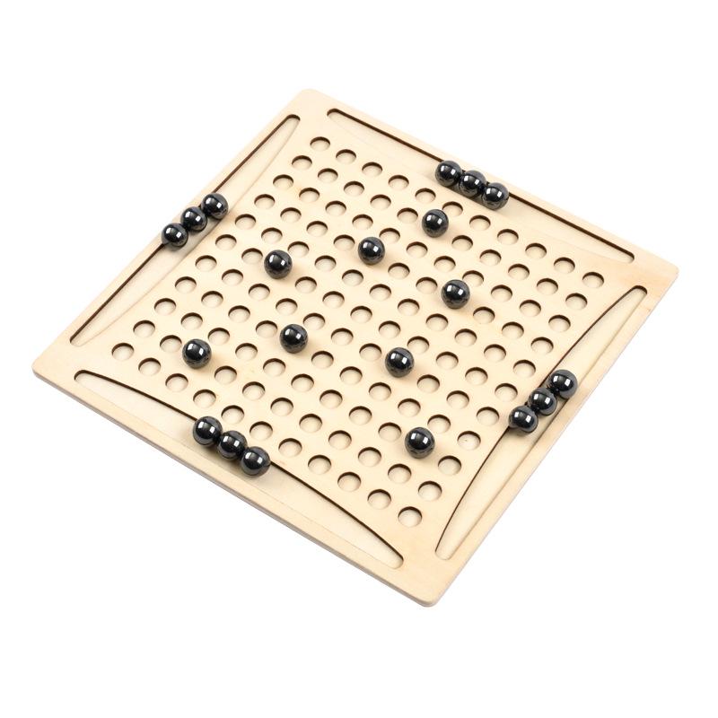 Magnetic Wooden Minesweeper & Ludo Puzzle Toy for Early Childhood Development