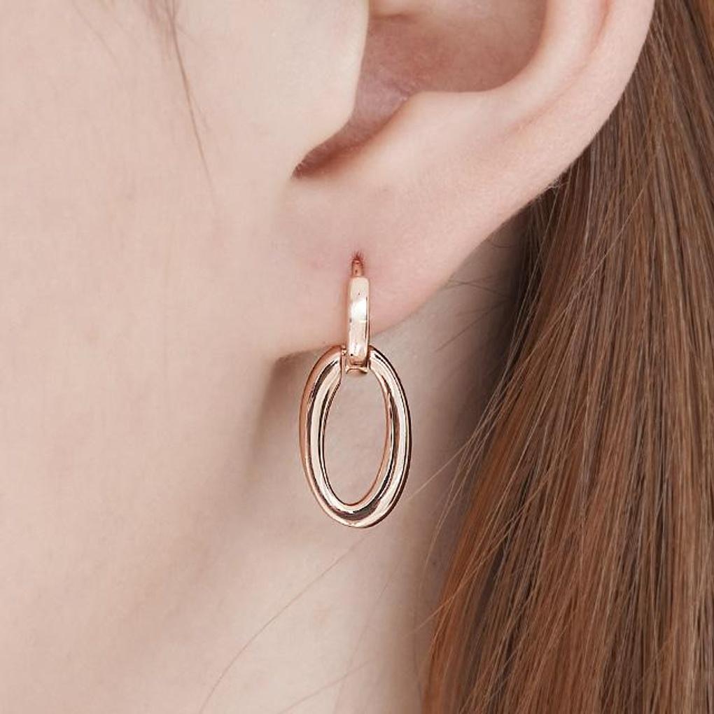 14K GF Bold Round Drop One-Touch Earrings C24EGF194