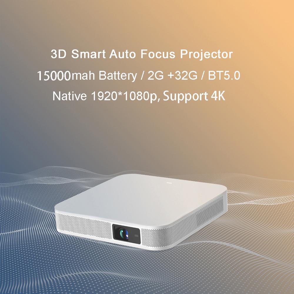 Vivicine S500 Portable Android DLP 4K 3D Projector Native 1080P Projectors Auto Focus In 15000mah Battery for Cinema Outdoor Camping