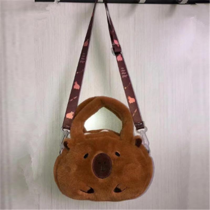 Capybara Plush Backpack Cute Light Brown Soft Filled Animal with Eye Multi-Functional Storage, Ideal for Sofa Cushion Home Decor