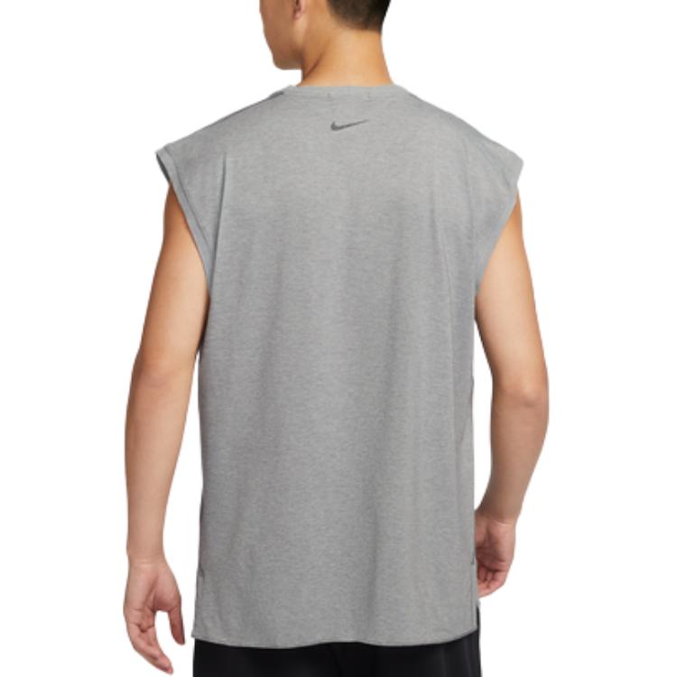 Nike Quick-Dry Sleeveless Yoga Knit Sports Soft Lightweight Round Neck Tank Top Men Tops Light-Smoke-Grey DM7824-077