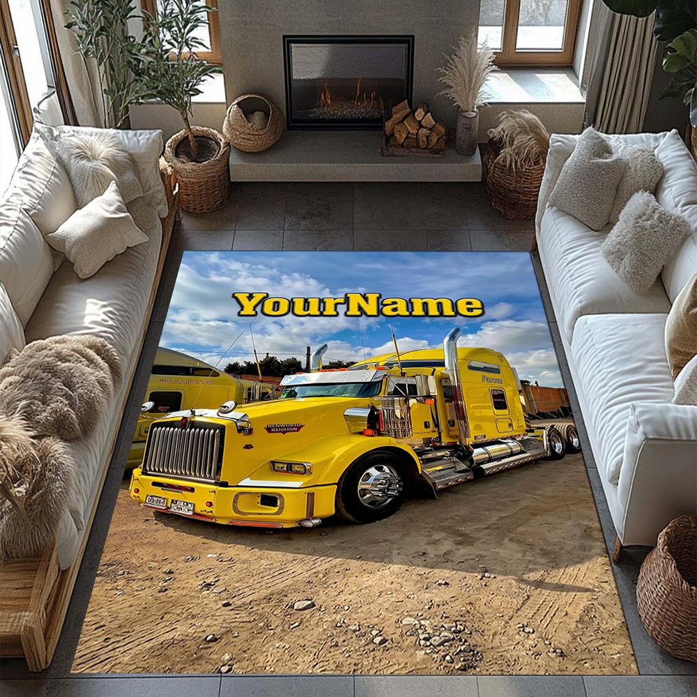 Kw Heavy Trucks Personalized Name Floor Rug Office Rug Suitable for Living Rooms Foyer Outdoor Hallway Anti-slip Rug Anime Office Decor