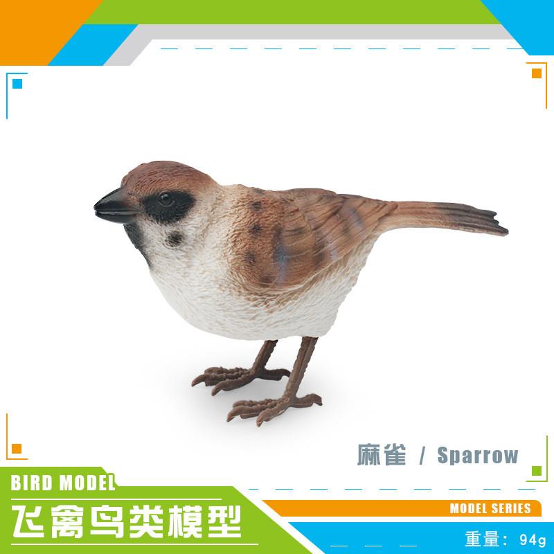 Realistisches dekoratives Tiermodell-Set mit farbenfroher Ente, Spatz, Fink und Meise zur Ausstellung zu Hause und im Büro