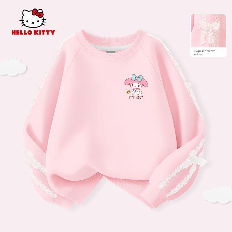 

Детский свитшот Hello Kitty, Весенне-осенний стиль, Розовый топ для девочек, Стильный бант, Милый модный свитшот с длинным рукавом для девочек Ti Accompanies K Fans 120