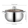 Stainless Steel Stock Pot with Glass Lid 5L Gas Stove Induction Dishwasher Safe Use Heatproof Handles Prevents Spills