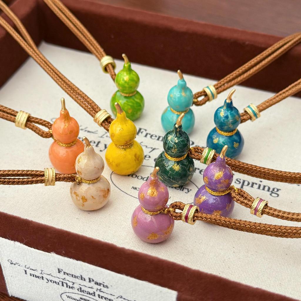 Dopamine Drip Colorful Gourd Necklace - Light Luxury Fashion Sweater Chain for Women, Spring/Summer Collection