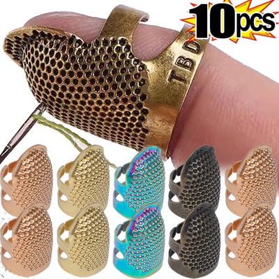 10PCS Dedal de Costura Ajustável Dedal de Costura Retrô Capa de Proteção para os Dedos para Costura Anel Dedal Agulha Ferramentas de Costura Artesanal DIY Bordado