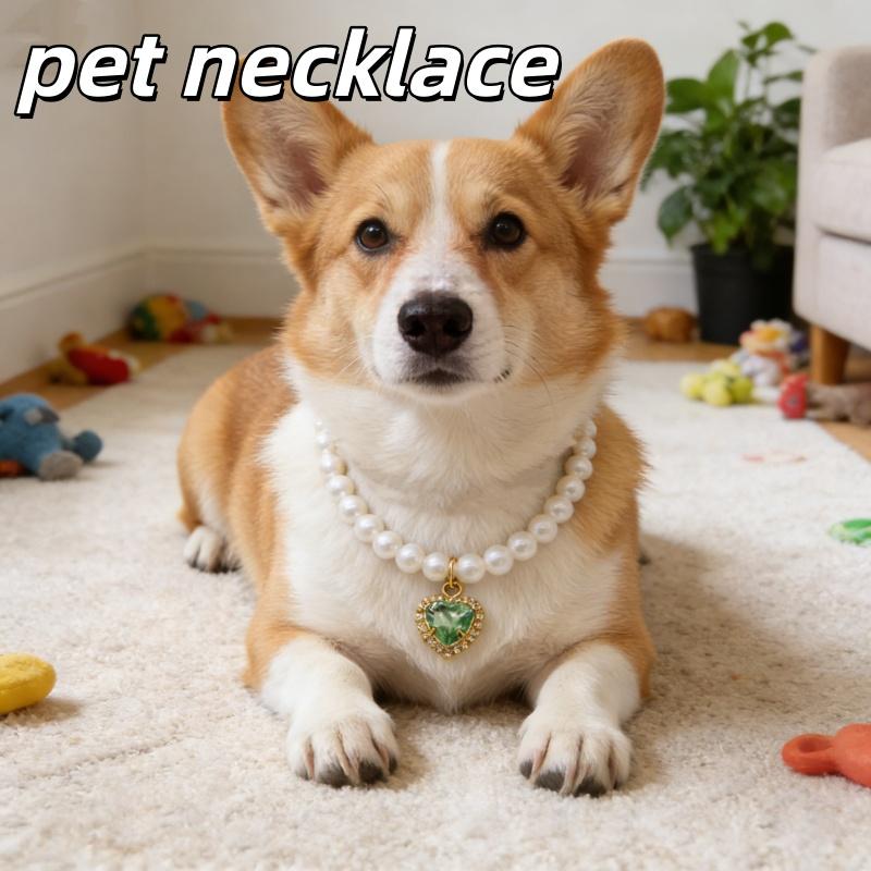 Adjustable Cat Collar with High Simulation Pearls Cute Exquisite Summer Necklace for Kittens Pet Supplies with Neck Decoration